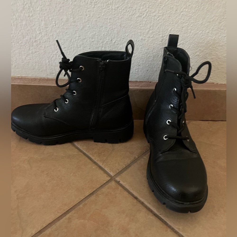 DKNY Combat Boots with side zipper